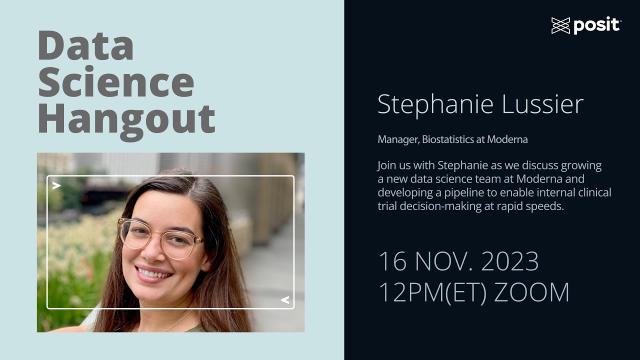 Stephanie Lussier @ Moderna | Data Science Hangout